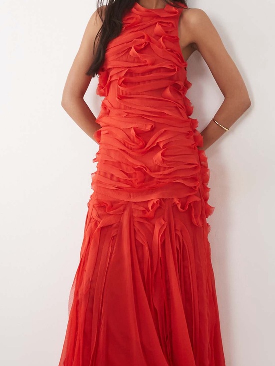 ASOS Dresses & Skirts - ASOS Red Ruffle Maxi Dress